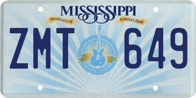 MS license plate ZMT649