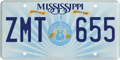 MS license plate ZMT655