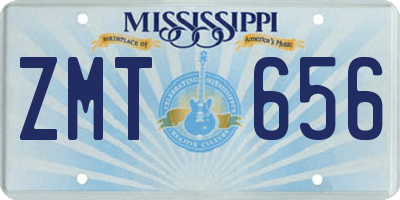 MS license plate ZMT656
