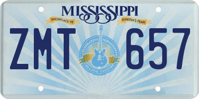 MS license plate ZMT657