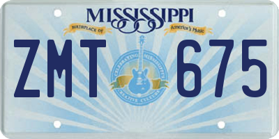 MS license plate ZMT675