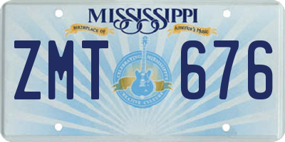 MS license plate ZMT676
