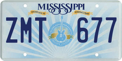 MS license plate ZMT677