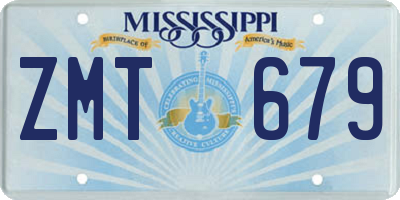 MS license plate ZMT679