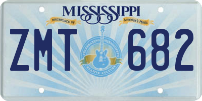MS license plate ZMT682