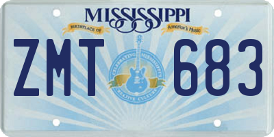 MS license plate ZMT683