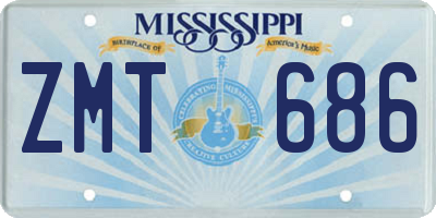 MS license plate ZMT686