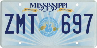 MS license plate ZMT697
