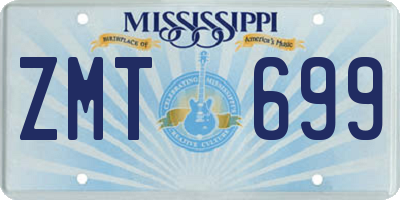 MS license plate ZMT699