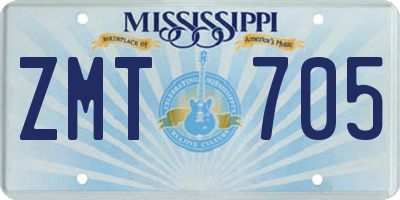 MS license plate ZMT705