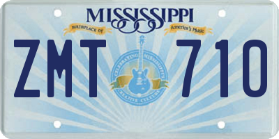 MS license plate ZMT710