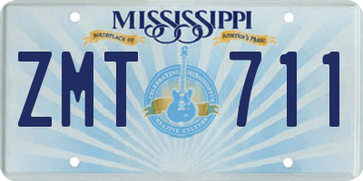 MS license plate ZMT711