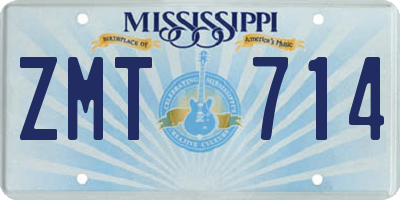 MS license plate ZMT714
