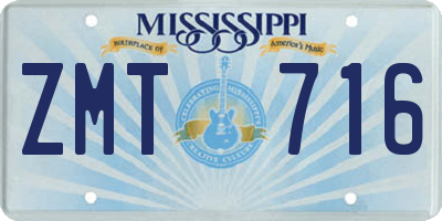 MS license plate ZMT716