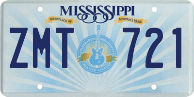 MS license plate ZMT721