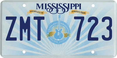 MS license plate ZMT723