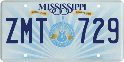 MS license plate ZMT729