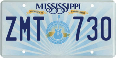MS license plate ZMT730