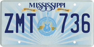 MS license plate ZMT736
