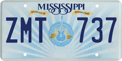 MS license plate ZMT737