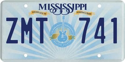 MS license plate ZMT741