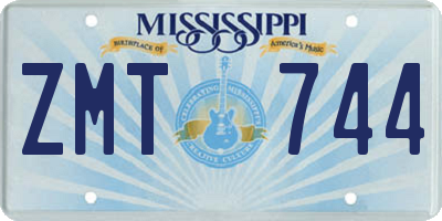 MS license plate ZMT744