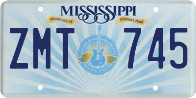 MS license plate ZMT745