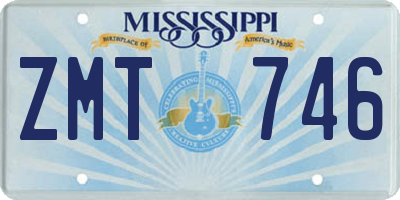 MS license plate ZMT746
