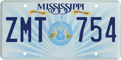 MS license plate ZMT754