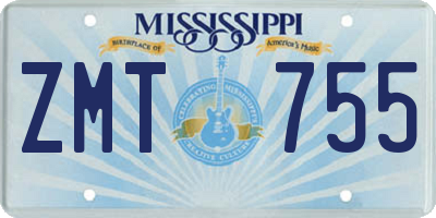 MS license plate ZMT755