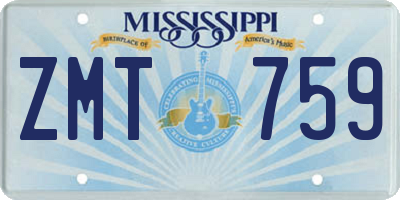 MS license plate ZMT759