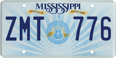 MS license plate ZMT776