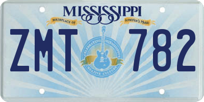 MS license plate ZMT782