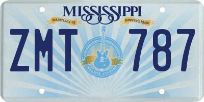 MS license plate ZMT787
