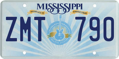 MS license plate ZMT790