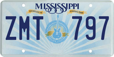 MS license plate ZMT797