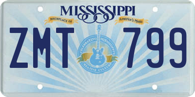 MS license plate ZMT799