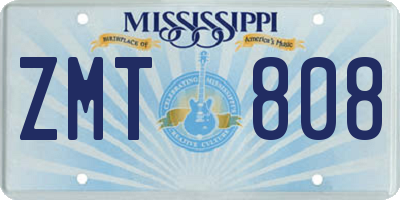 MS license plate ZMT808