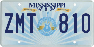 MS license plate ZMT810