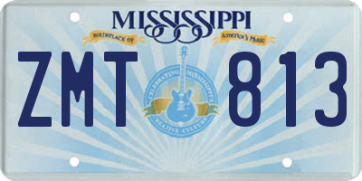 MS license plate ZMT813