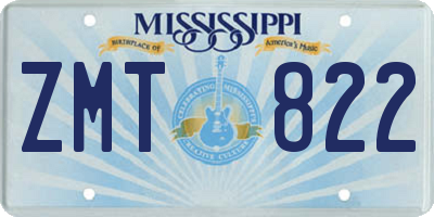 MS license plate ZMT822