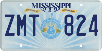 MS license plate ZMT824