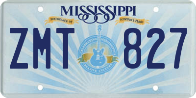 MS license plate ZMT827