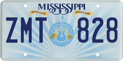 MS license plate ZMT828