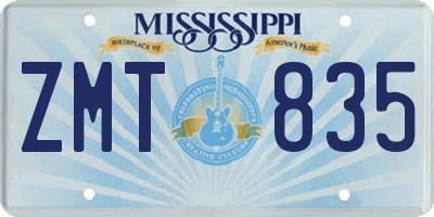 MS license plate ZMT835