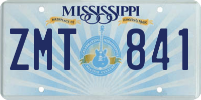 MS license plate ZMT841