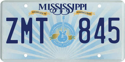 MS license plate ZMT845