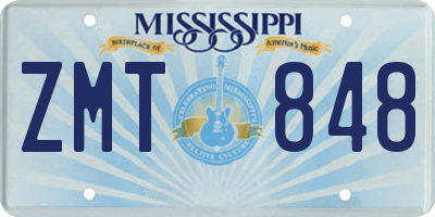 MS license plate ZMT848