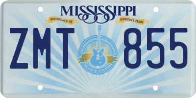 MS license plate ZMT855