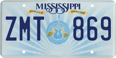 MS license plate ZMT869